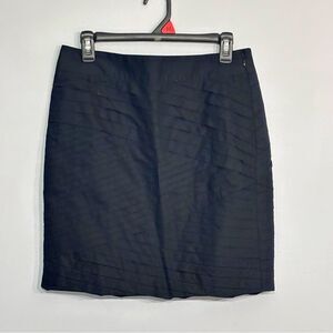 White House Black Market | Women’s Black Tiered Pleated Lined Mini Skirt SZ 6